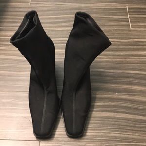 Stuart Weitzman microfiber booties.